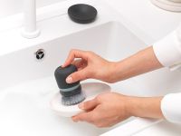 Щетка для мытья посуды с дозатором моющего средства Brabantia 302626 Sink Side Collection Dark Grey
