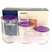 Набір банок для зберігання LUMINARC 3453N Plano Purple 0.5 л; 0,75 л; 1,0 л