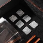 Камни для охлаждения виски IceStone 383838 Подарочный набор + 1 стакан + 6 шт камней + мешочек+ подставка + щипцы