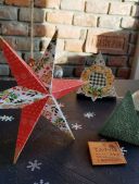 Рождественский декор звезда 3D 24,5 см WowLand 181834 красное сердце в красивой упаковке, ручная работа