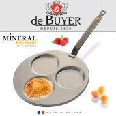 Сковорода для оладьев стальная de Buyer 5612.03 Mineral B Element 27 см Triple-Blini Pan