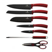 Набір ножів BERLINGER HAUS 2562BH Burgundy Metallic Line з акриловою підставкою 8 пр