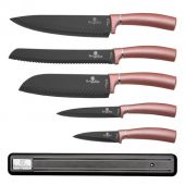 Набор ножей BERLINGER HAUS 2538A/BH I-Rose Edition с магнитной подставкой 6 пр