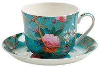 Чашка для чаю з блюдцем LIFETIME BRANDS WK05300 Victorian Garden KILBURN порцелянова, 480 мл