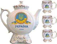 Чайник-куманёк в наборе "Украина" музык.(4 пр.)