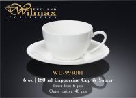 Wilmax 993001 Чашка для капучино 180мл (цена за 1 чашку + блюдце, набор из 12 предм)