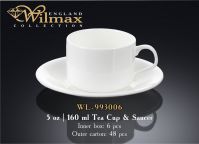 Wilmax 993006 Чашка чайная с блюдцем  160мл  (цена за 1 компл, набор из 12 предм )