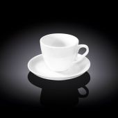 Чашка кавова з блюдцем WILMAX 993173 75 мл (ціна за 1 компл, набір з 12 шт)