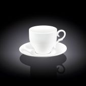 Чашка кавова WILMAX 993103 з блюдцем 90 мл (ціна за 1 компл, набір з 12 предм)
