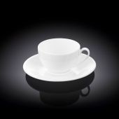Чашка с блюдцем кофейная WILMAX 993187/AB фарфор 80 мл (цена за 1 компл, набор из 12 пр)