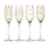 Набор бокалов для шампанского LIFETIME BRANDS 5140630 CHEERS GOLD 4 пр.