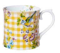 Кухоль для чаю LIFETIME BRANDS MGT001-GI ENGLISH GARDEN Yellow Gingham, порцеляна, 400 мл