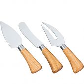 Набір ножів для сиру Cilio 111001736, нержавіюча сталь та дерево 2,8х17,5х18,8см, 296679 (3шт.)