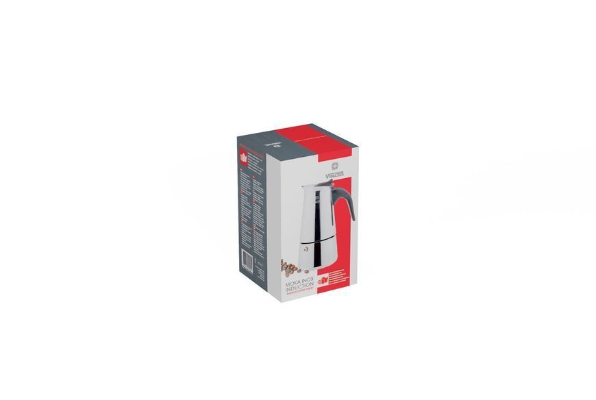 Кавоварка гейзерна VINZER Moka Inox Induction 4 чашки по 55 мл [89391] 89391 фото