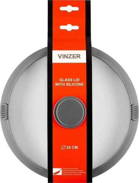 Кришка скляна з силіконовим ободом, 26 см, 50251 Vinzer 50251 фото
