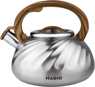 Чайник Magio 3 л со свистком ХромДеревянная ручка 1194MG фото