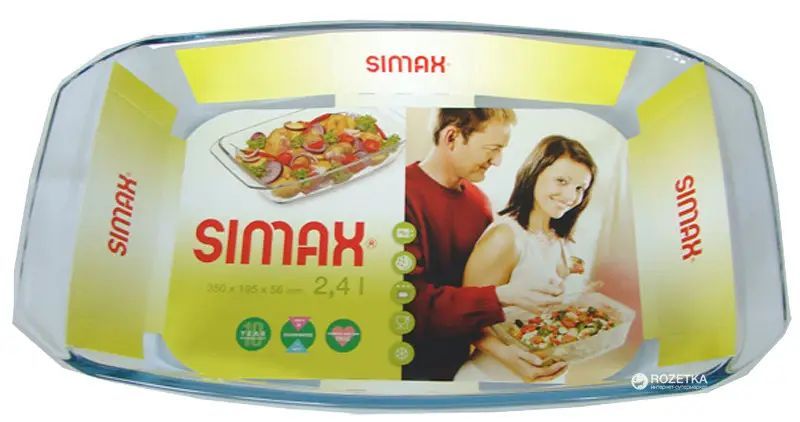 Жарівня прямокутна Simax 2.4 л жароміцне скло (7046) 7046 фото