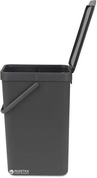 Ведро для мусора Brabantia Sort&Go 16 л Grey (109966) 109966 фото
