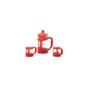 Набір Френч-прес Bialetti Coffee Press Red 0.8 л + дві чашки 200 мл (0004651) 4651 фото