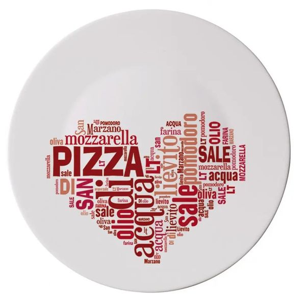 Блюдо для піце Bormioli Rocco Ronda "I Love Pizz Red" 33 см 419320F77321753 фото