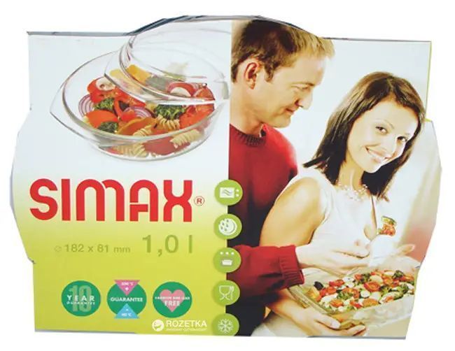 Кастрюля для запекания круглая Simax 1 л жаропрочое стекло 6256-6266-Ф фото