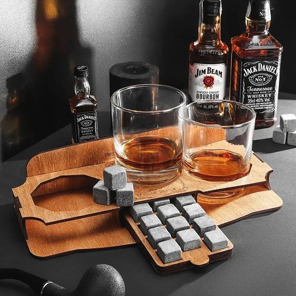 Багаторазовий лід для напоїв IceStone підставка + 2 склянки + 12 штук каміння + мішечок + щипці 5509999 фото