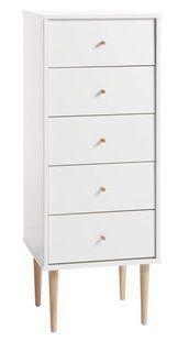 Комод 5шух вузький білий/дуб 40х106х39 см 3600898 фото