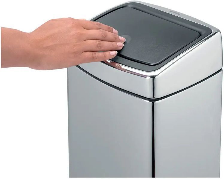 Бак для мусора стальной полированный Brabantia 477201 Touch Bin 10 л 477201 фото