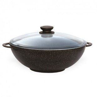 Сковорода WOK з антипригарним покриттям та кришкою Біол Граніт Браун (30033PC) 30033PC фото