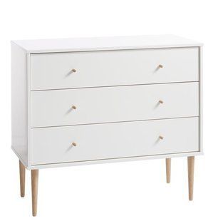 Комод 3шух широкий білий/дуб 82х74х39 см 3600896 фото