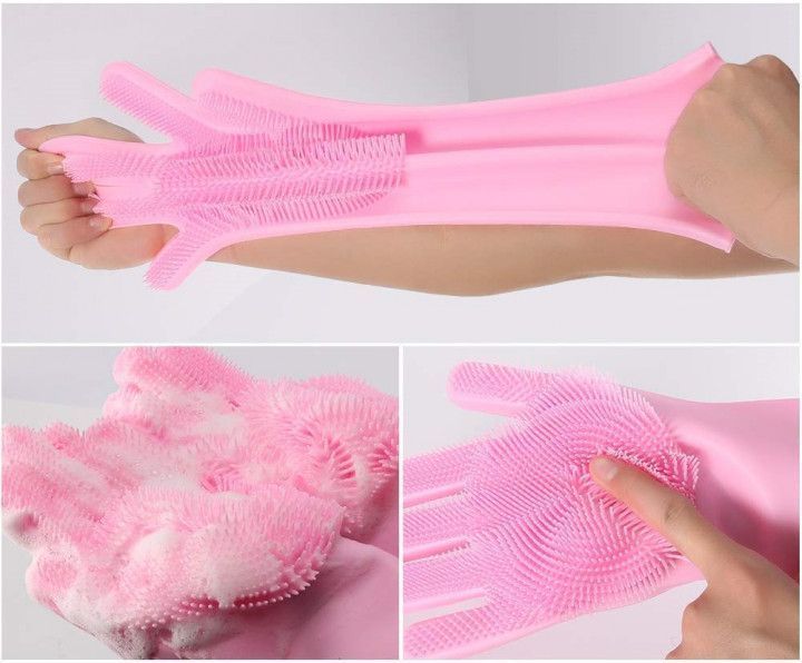 Багатофункціональна силіконова рукавичка для миття посуду Magic Silicone 1108322 фото