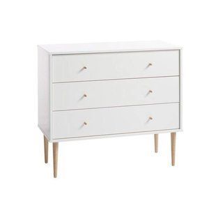 Комод 4шух широкий білий/дуб 82х90х39 см 3600897 фото