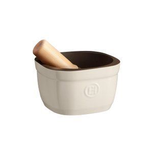 Ступка Emile Henry Kitchen Tools 0.9 л, 15x15.8x9.6 см, бежевий 20257 фото