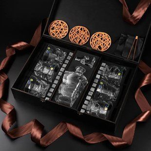 Набір камені для віскі 24шт Whiskey Stones + 6 склянок кришталь Bohemia Zig-Zag 300 мл + графин 750 мл WS609D фото