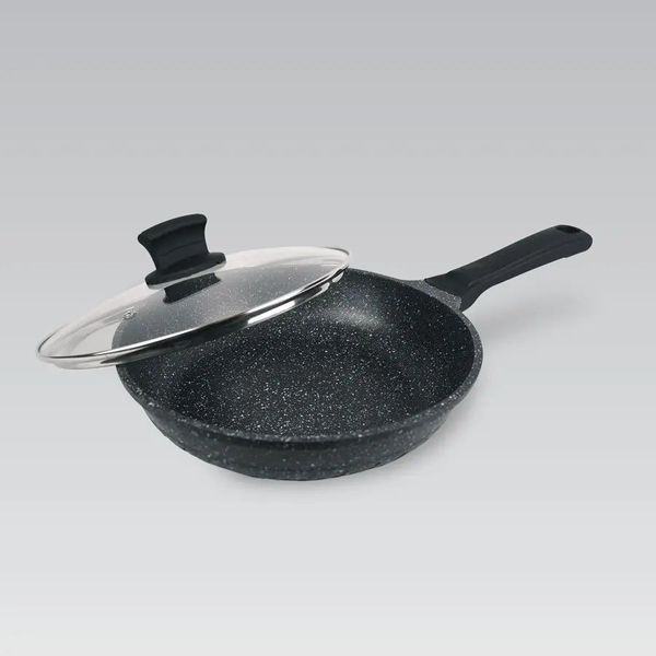 Сковорода з антипригарним покриттям та скляною кришкою Maestro Granite 24 см 1225-24м фото