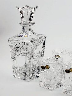 Кришталевий набір для віскі bohemia Samurai 7 предметів склянка для віскі+графін прозорий Чехія 99999/22615/789 фото