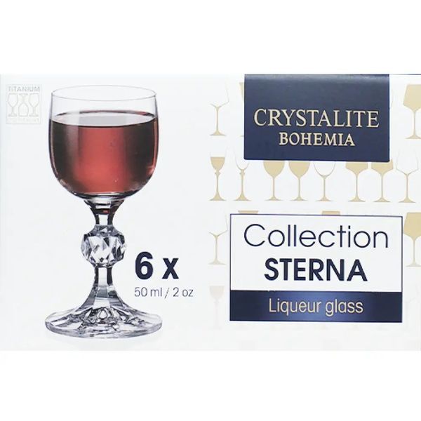 Рюмки для водки bohemia Sterna 50 мл 6шт на ножке богемское стекло 4S149-050-Ф фото