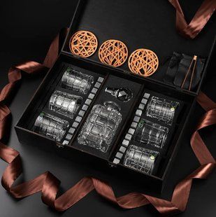 Набір камені для віскі 24шт Whiskey Stones + 6 склянок кришталь Bohemia Timesquare 320 мл + графин 800 мл WS607D фото