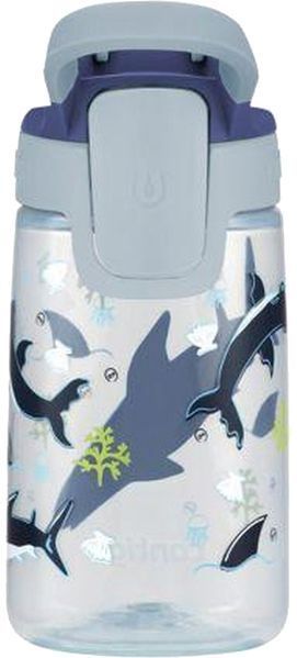 Пляшка дитяча з трубочкою Contigo Gizmo Sip прозорий з малюнком акул 0.42 л (2136792) 2136792 фото