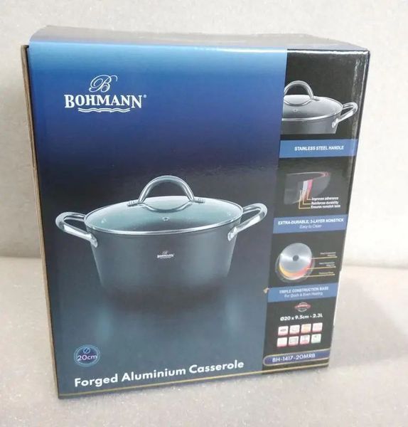 Каструля зі скляною кришкою Bohmann (1417-20BH-MRB) 2.3 л/20 см 1417-20BH-MRB фото