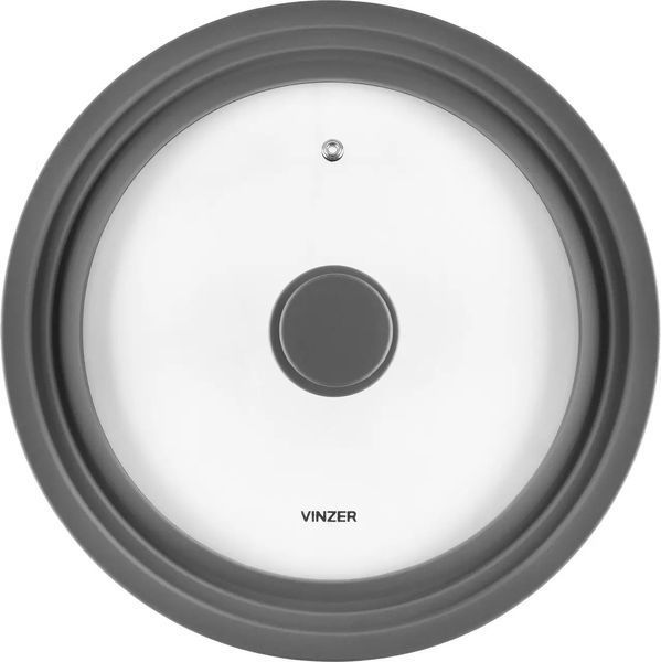 Кришка скляна з силіконовим ободом, мультирозмірна, 24/26/28 см, 50253 Vinzer 50253 фото