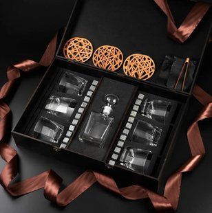 Набір камені для віскі 24шт Whiskey Stones + 6 склянок Luminarc Sterling 300 мл + графин 350 мл WS601D фото