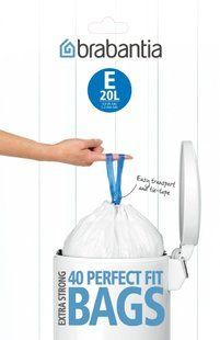 Набір пакетів для сміття Brabantia E 20л, 40шт. (362002) 362002 фото