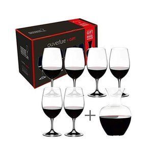 Набір келихів для червоного вина Riedel Ouverture Magnum 530 мл 6 шт. + декантер 1.5 л (5408/35) 5408/35 фото