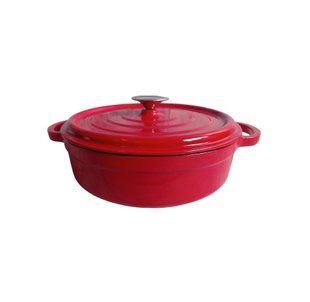 Сотейник чавунний OMS Collection 2.8 л червоний 24 см 3365-24OMS-Red фото