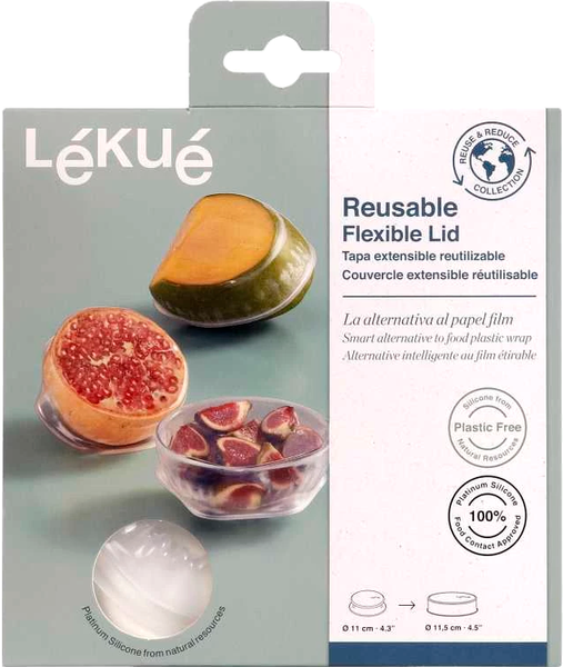 Кришка багаторазова Lekue Reusable Flexible Lids силіконова 11.5 см 882104 фото