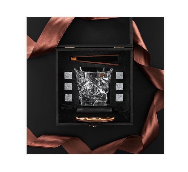 Набор камни для виски 6шт Whiskey Stones + 1 стакан Bohemia Glacier 350 мл WS105 фото