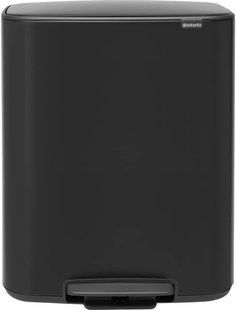 Бак для сміття Brabantia Bo Pedal Bin двосекційний 2х30 л Чорний матовий (211508) 211508 фото