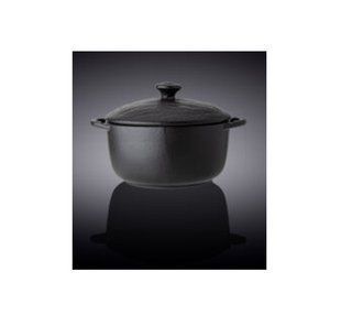 Горщик для запікання Wilmax Slatestone Black з кришкою 18х11 см 600 мл 661140/A фото