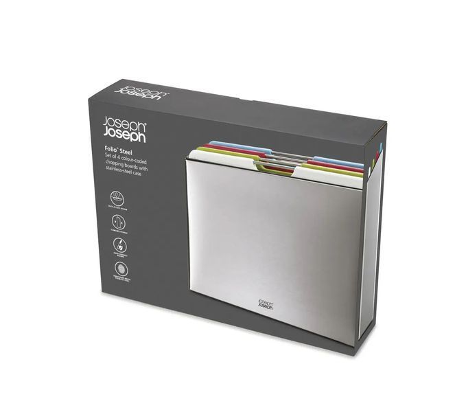Набор разделочных досок Joseph Joseph Folio Stal с кейсом для хранения 25,5х35,5х7 см, серебро (60213) 60213 фото